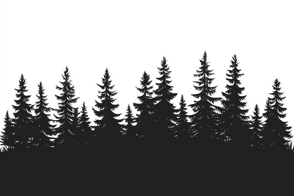 Forest silhouette illustration forest trees.