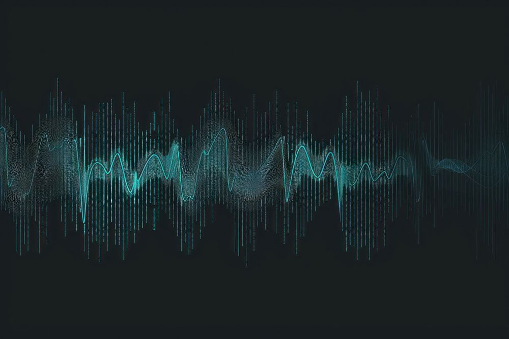 A digital sound wave background audio visualization.