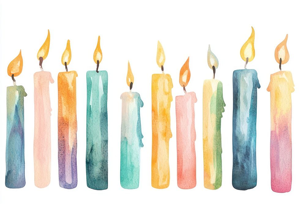 Candles illustration flames colors fire.