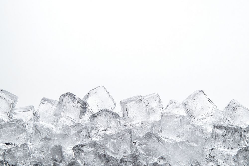 Ice cubes background white white background.