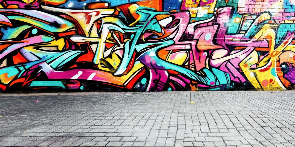 A graffiti wall with colorful and dynamic street art vibrant culture urban.