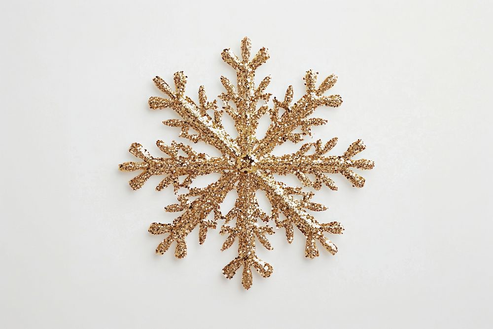 A gold glitter snowflake ornament accessories chandelier decoration.