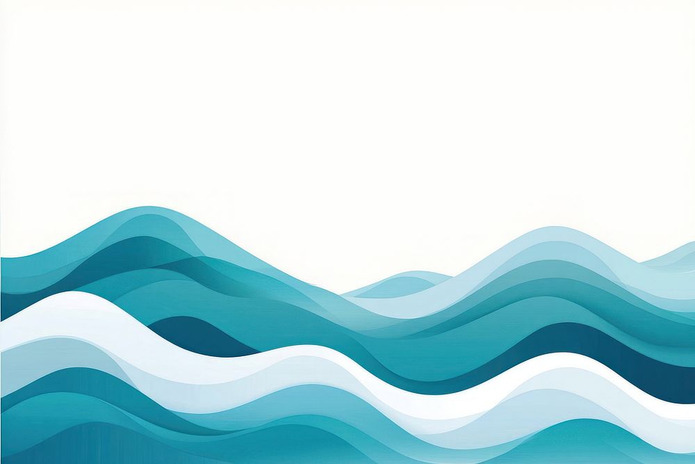 Border vector illustration of blue waves background turquoise ocean.