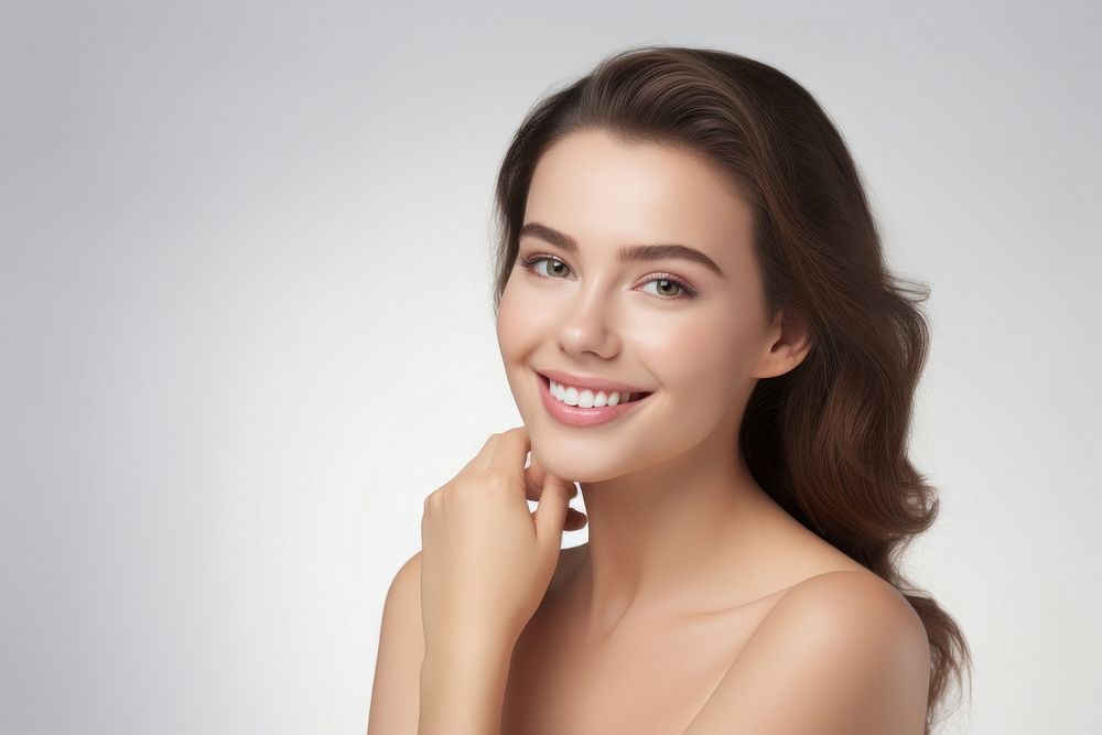 Portrait of a beautiful woman with a happy smile portrait photography lighting.