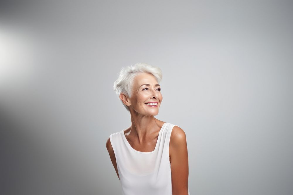 Portrait of old woman with a happy smile portrait photography background.