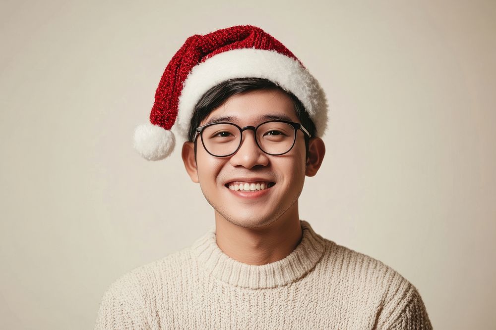 Vietnamese man portrait christmas sweater.