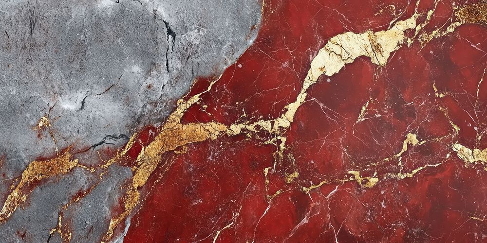 Red marble texture with Golden veins gold red accessories.