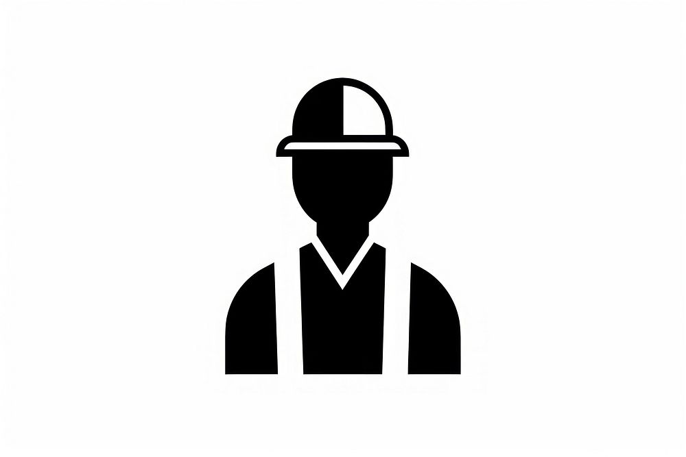 People construction illustration helmet logo.