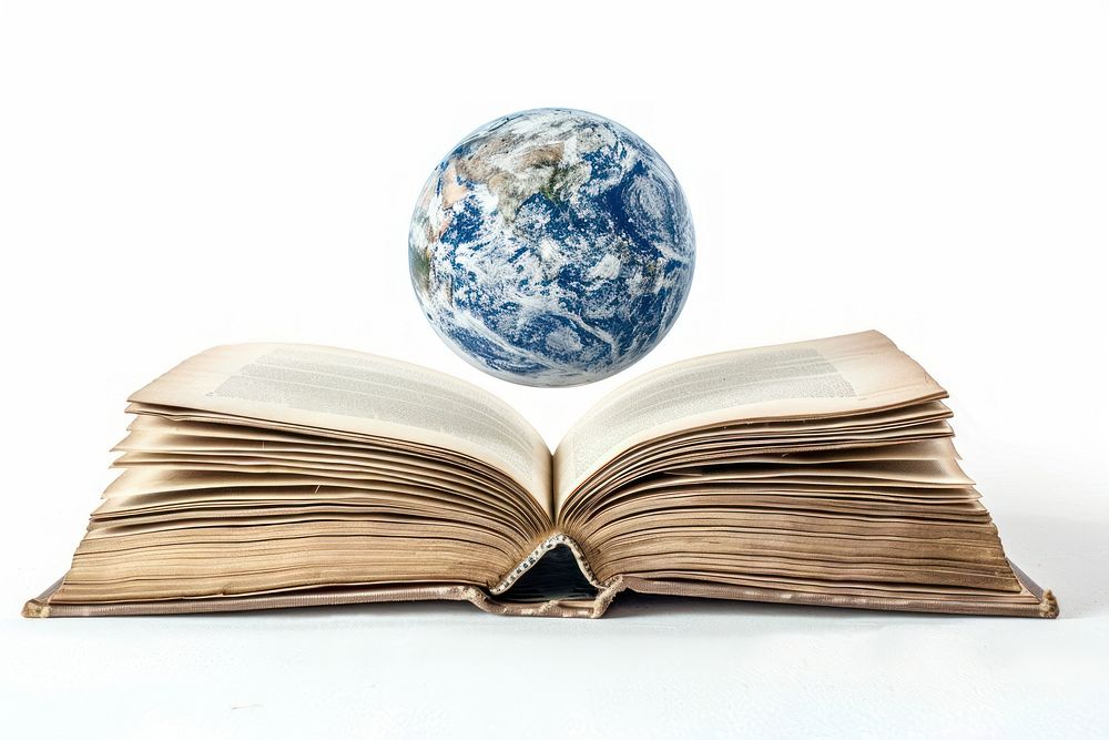 Earth and moon book universe globe.