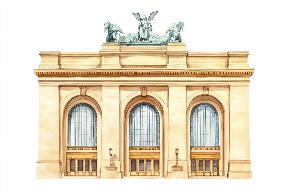 Grand Central Terminal architecture illustration urban.