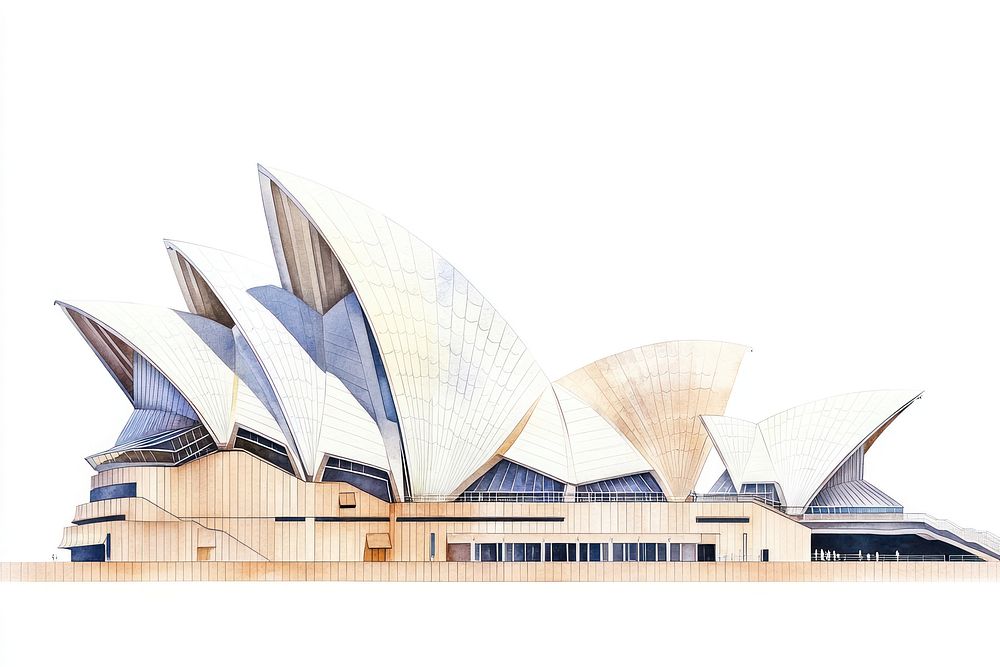 Sydney opera house architecture illustration building.