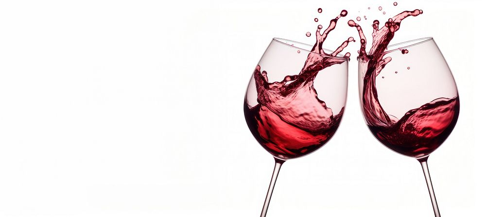 Red wine heart shape splashing photography beverage glasses.