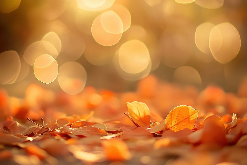 Blurred background of autumn leaves leaf atmosphere sunlight.