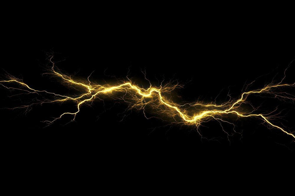 Yellow Lightning lightning black thunderstorm.