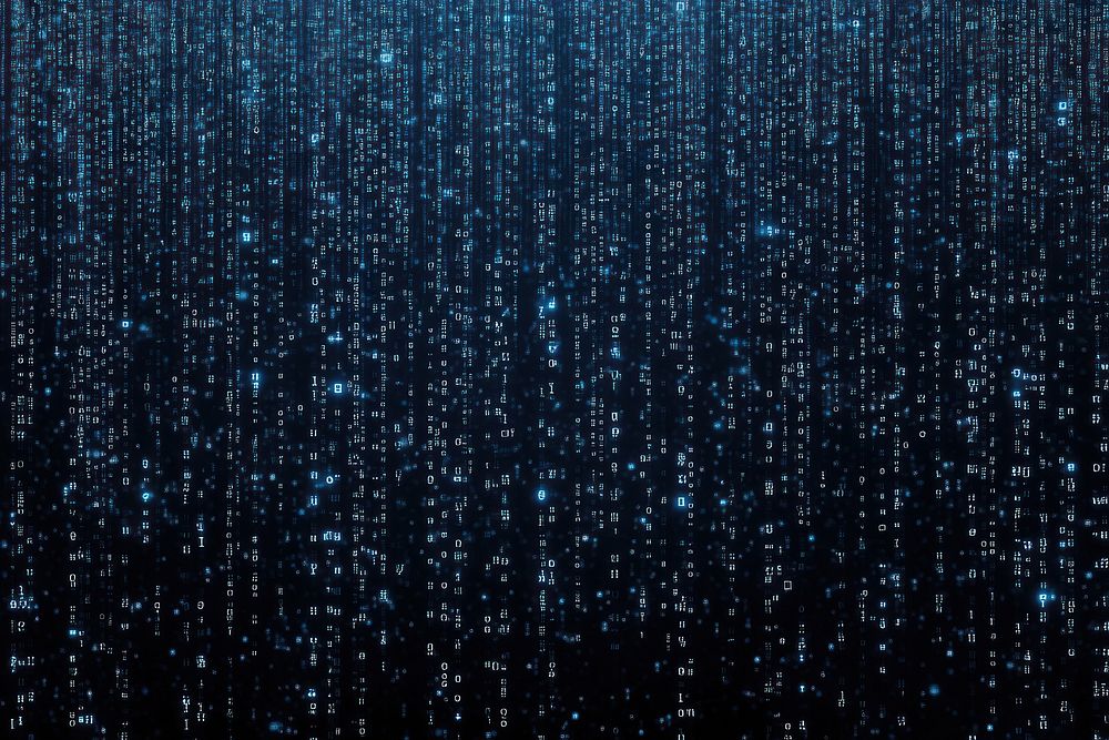 Blue digital binary background data programming.