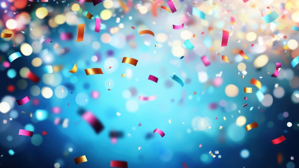 Colorful confetti falling celebration background Free Photo rawpixel
