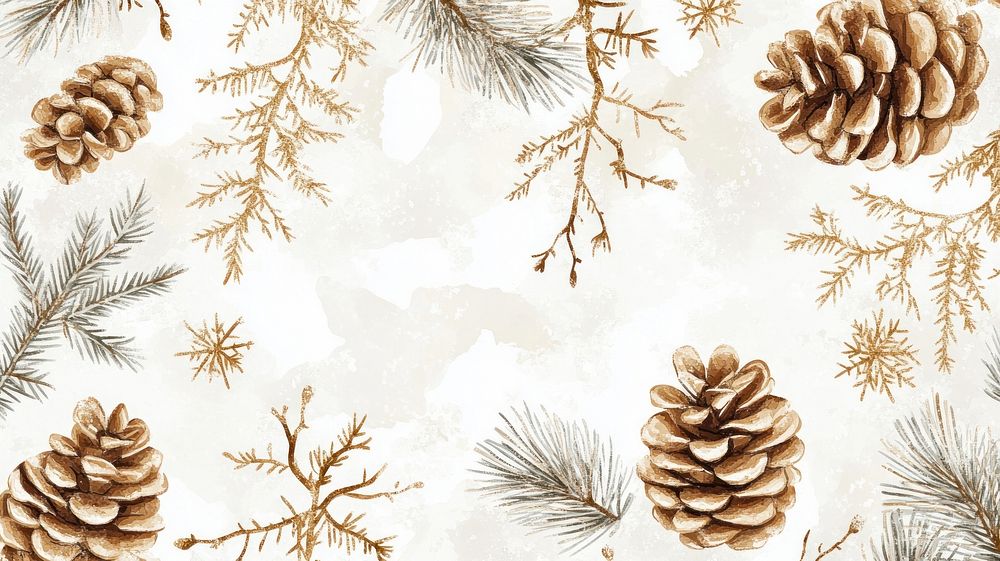 Festive Christmas pattern pine illustration hand-drawn.