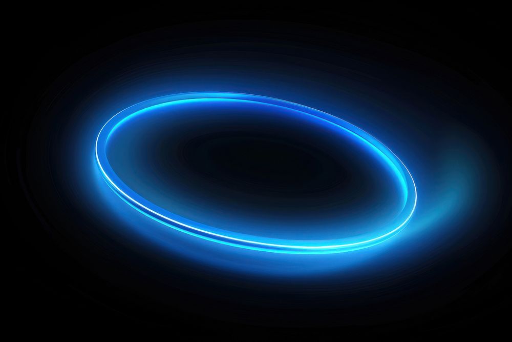 Blue glowing ring light background effect.