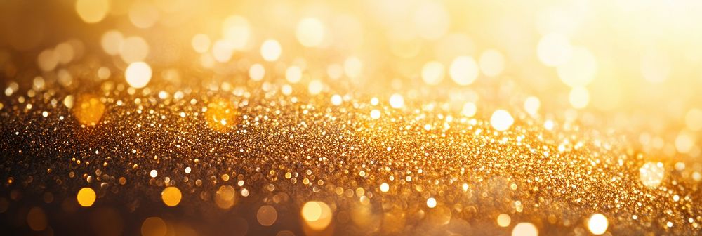 Golden glitter and bokeh lights background abstract festive.