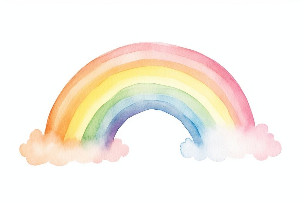 Rainbow illustration watercolor art.