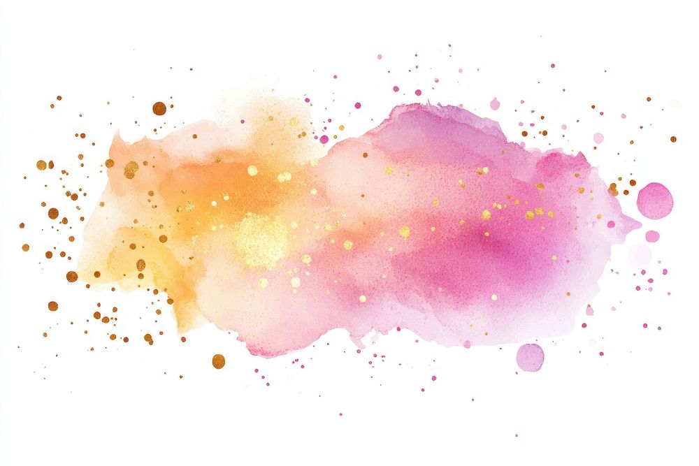 Gold and pink background watercolor colorful.