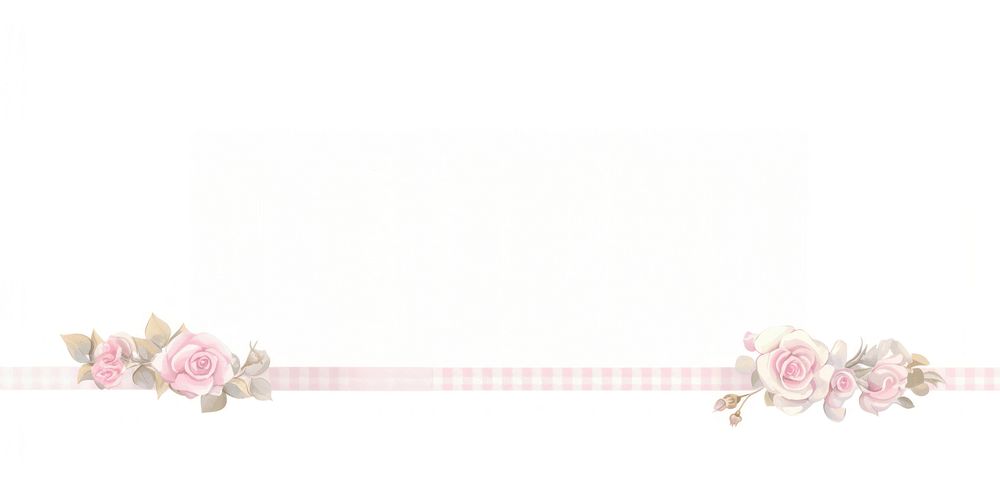 Butterfly border with roses ribbon style pink.