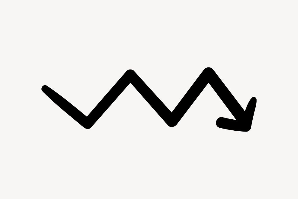 Downward zigzag arrow  illustration vector