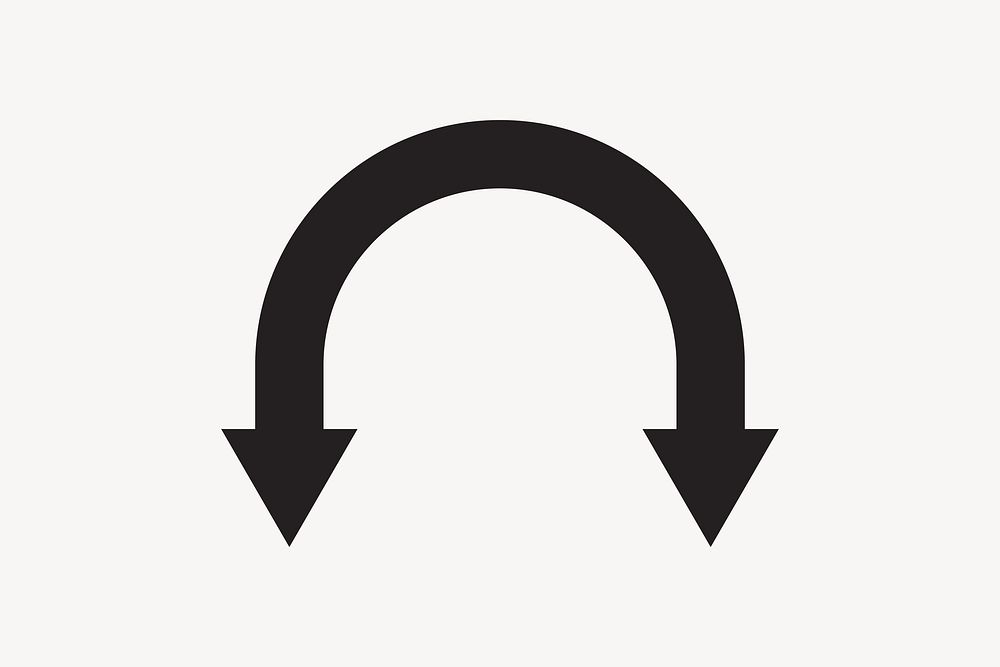 U-turn arrow direction symbol illustration vector