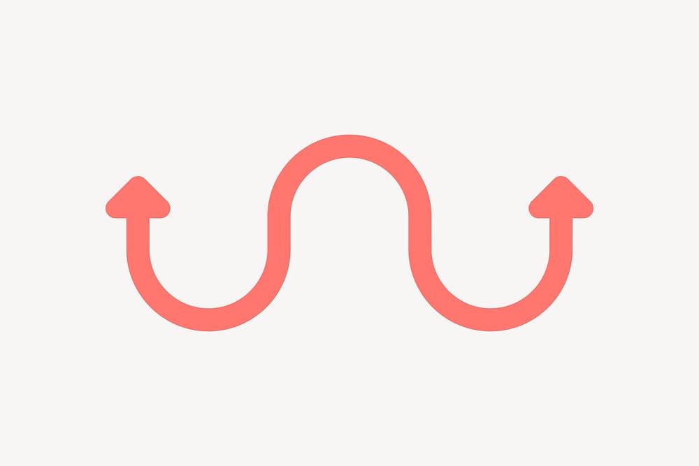 Curved arrows direction change illustration vector