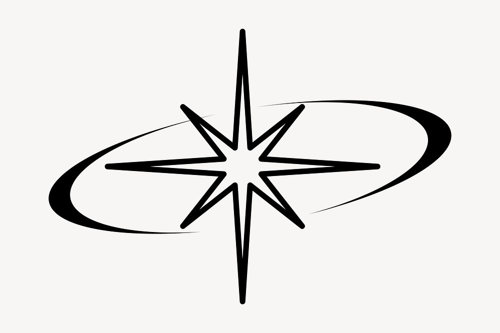 Stylized compass star illustration vector