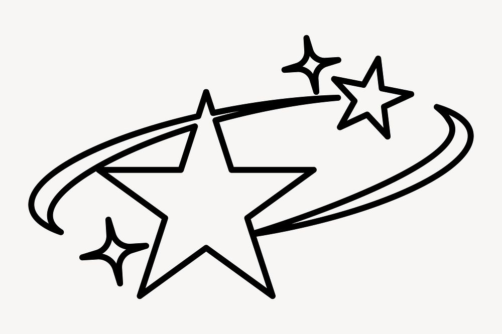 Stylized stars with swoosh vector