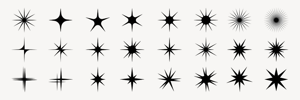 Shine star sparkle vector set. Sparkle star icons. Shine icon. Stars sparkle doodles vector. Set sparkles star symbols…