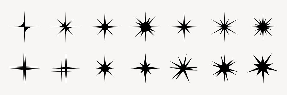 Shine star sparkle vector set. Sparkle star icons. Shine icon. Stars sparkle doodles vector. Set sparkles star symbols…