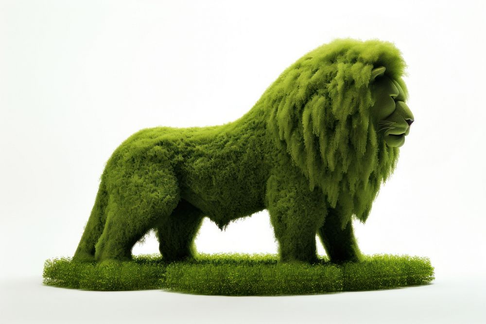 Lion icon mammal animal green.