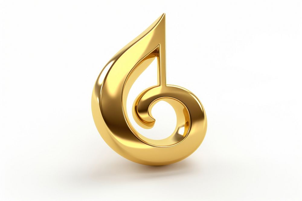 Music icon jewelry shiny gold.