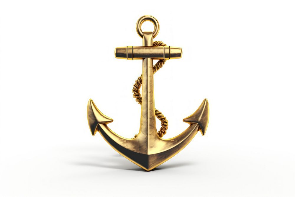 Anchor anchor gold white background.