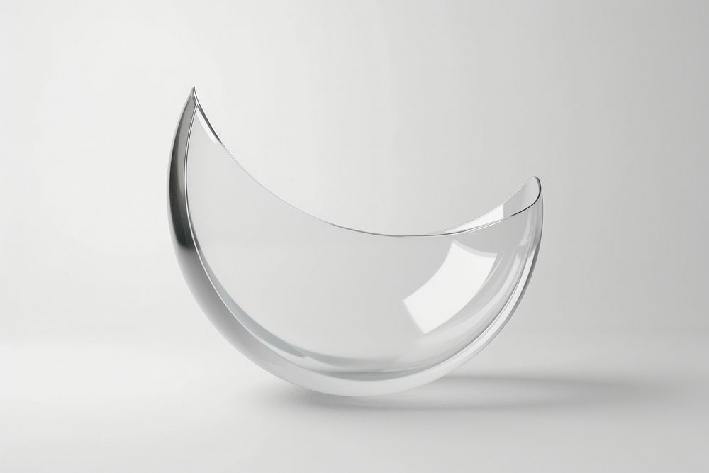 3d render of half moon glass furniture porcelain.