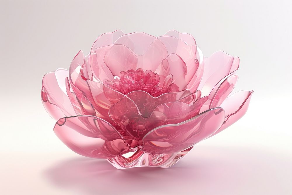 3d render of peony shape carnation blossom pottery.