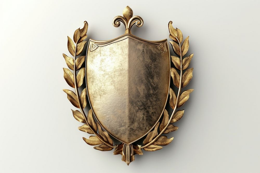Shield with gold laurels chandelier jewelry locket.