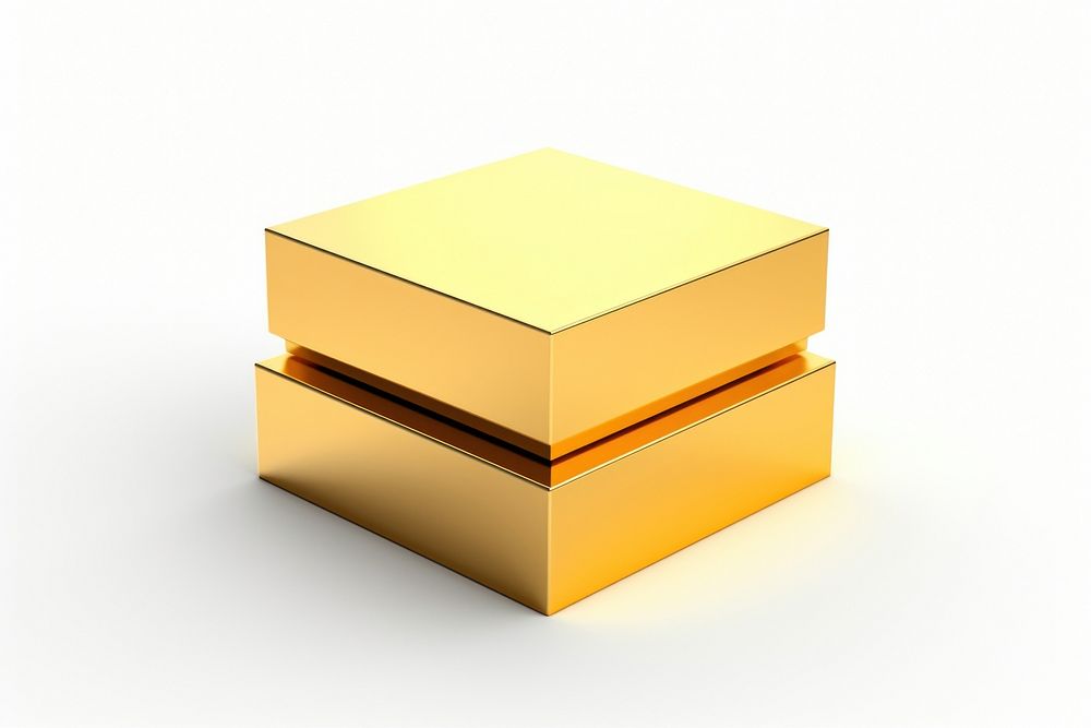 Square gold shiny box.