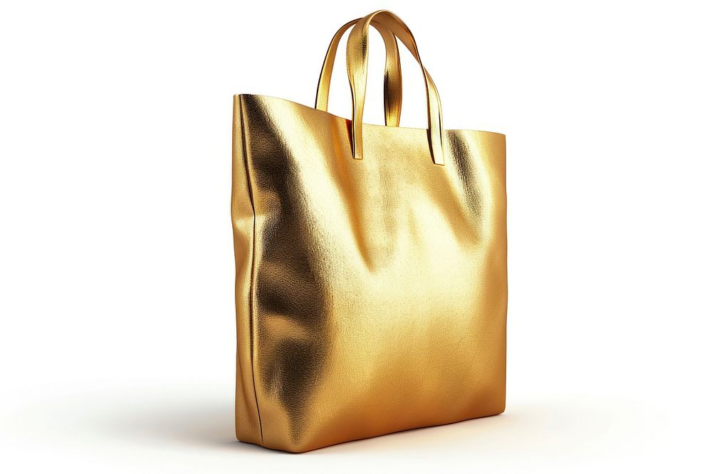 Tote bag handbag shiny gold.