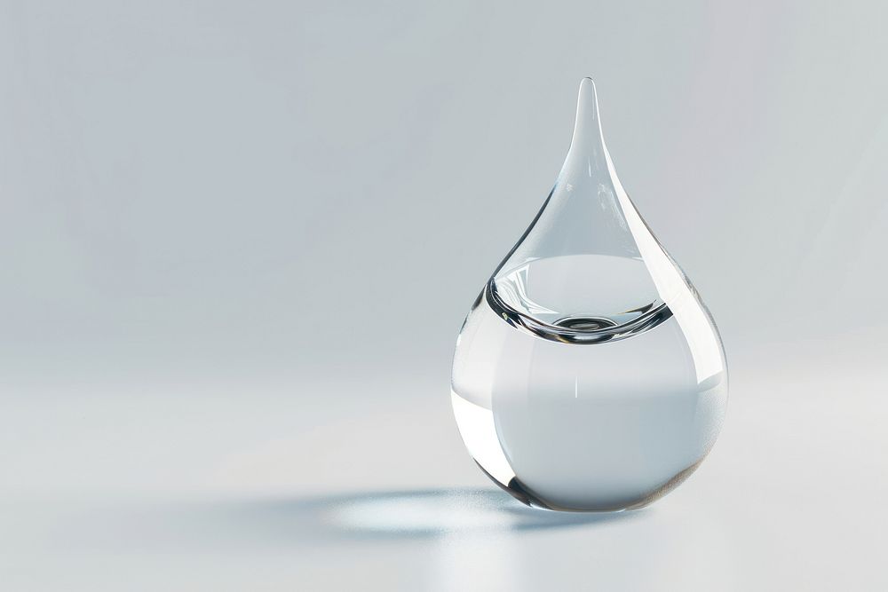 3d render of water drop glass beverage droplet.