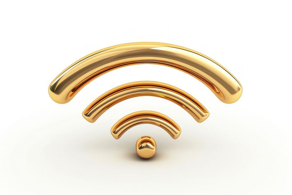 Wifi gold white background technology.