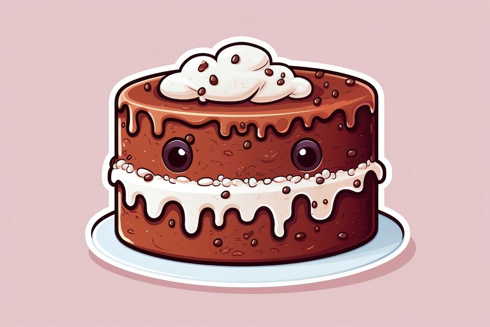 Chocolate cake dessert icing food. AI generated Image by rawpixel.