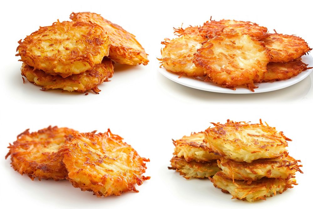 Hash browns fritters food meat.