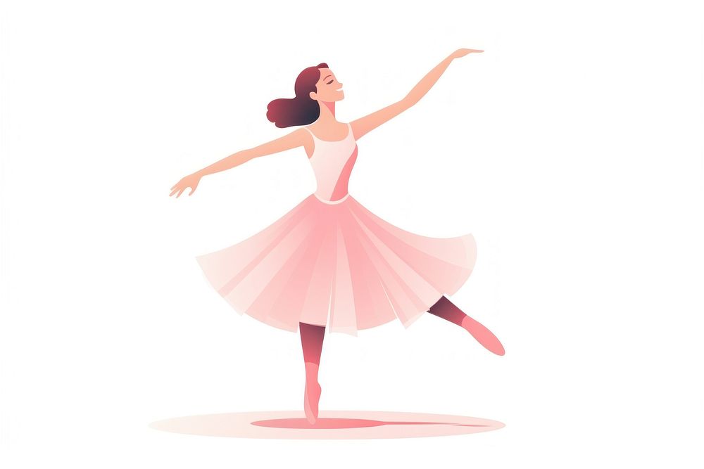 Ballerina dancing ballet white background. AI generated Image by rawpixel.