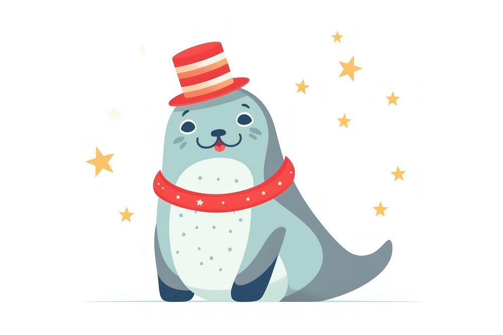 Circus seal cute representation celebration. AI generated Image by rawpixel.