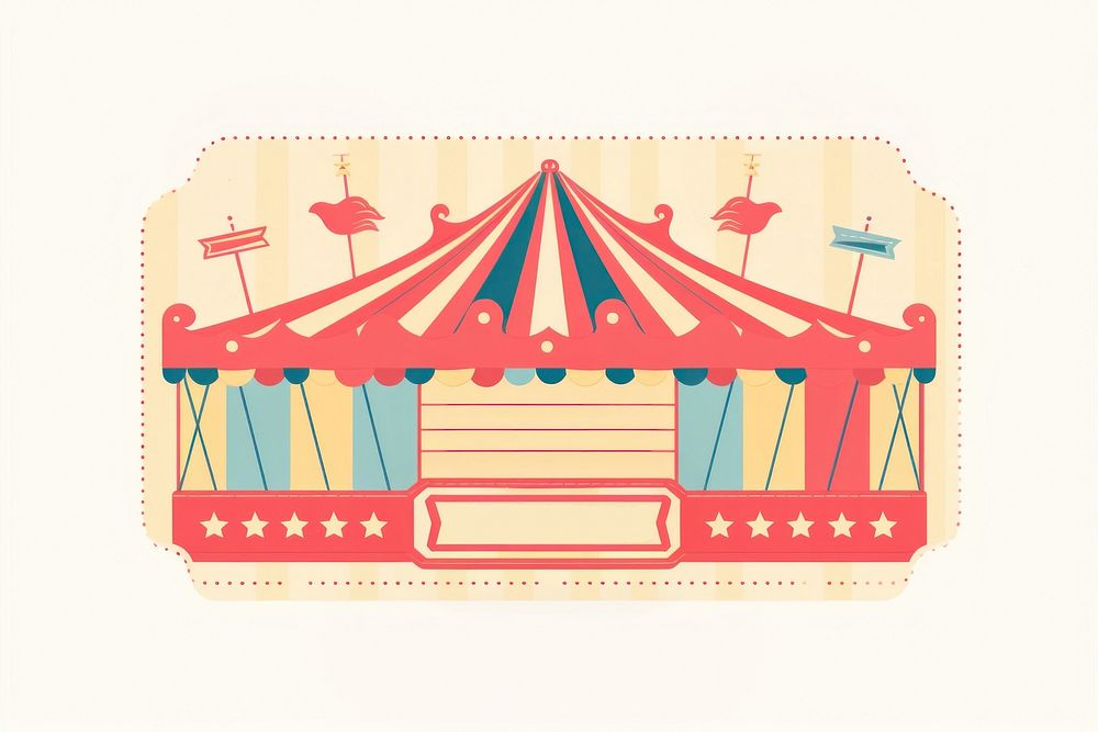 Circus ticket fun recreation carousel. AI generated Image by rawpixel.
