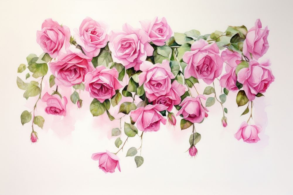 Pink roses painting pattern flower.