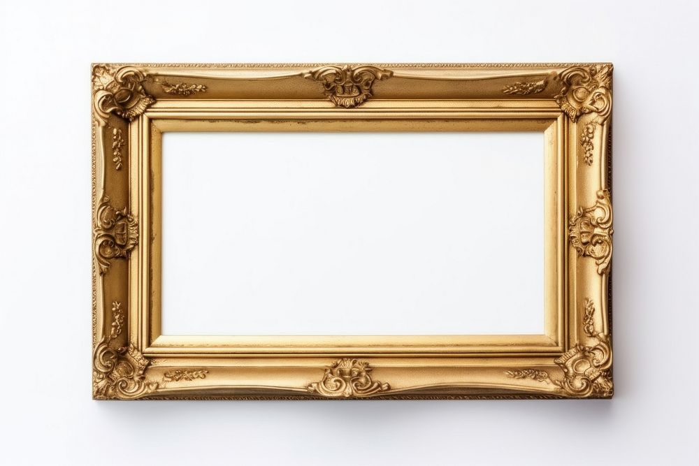Picture frame gold white background architecture.